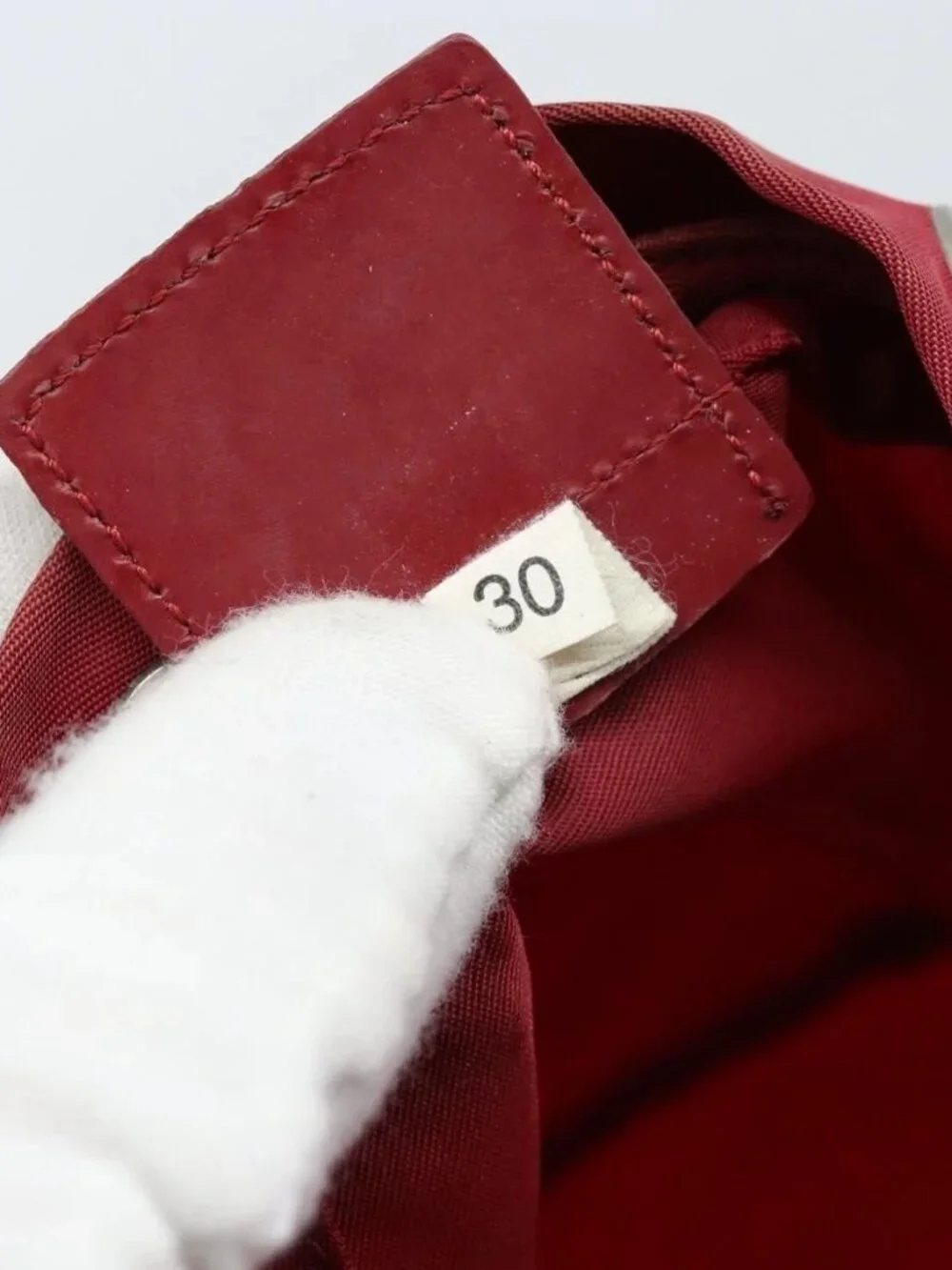 PRADA Drawstring Pouch Nylon Red Auth hk3533